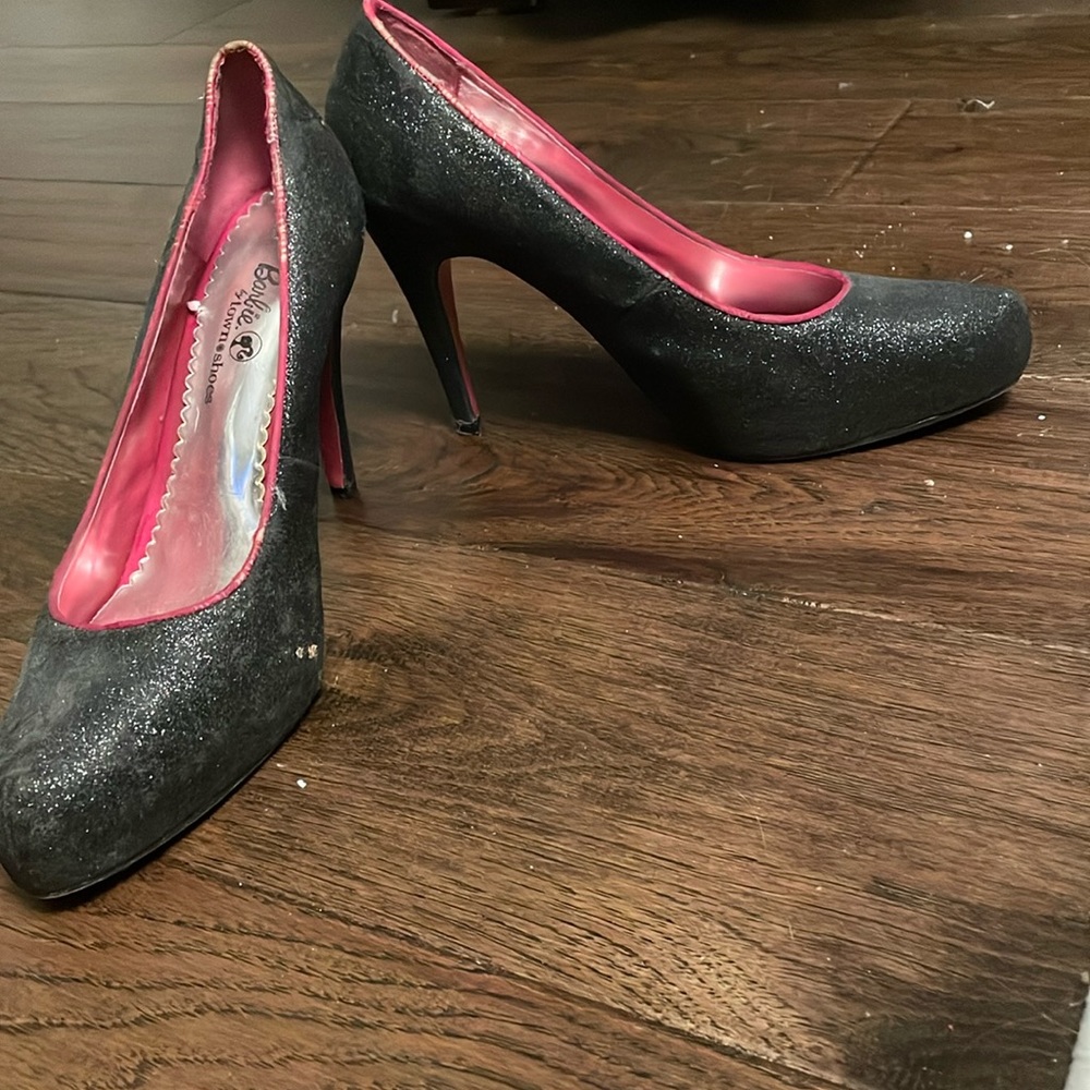 Barbie Black sparkly heels
